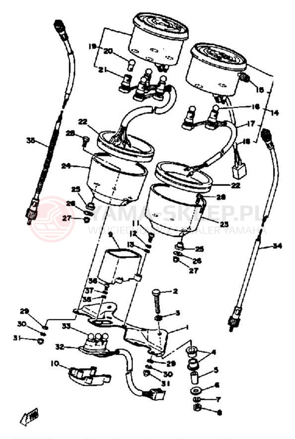 Schemat "Przędkościomierz" do Yamaha XS650SG