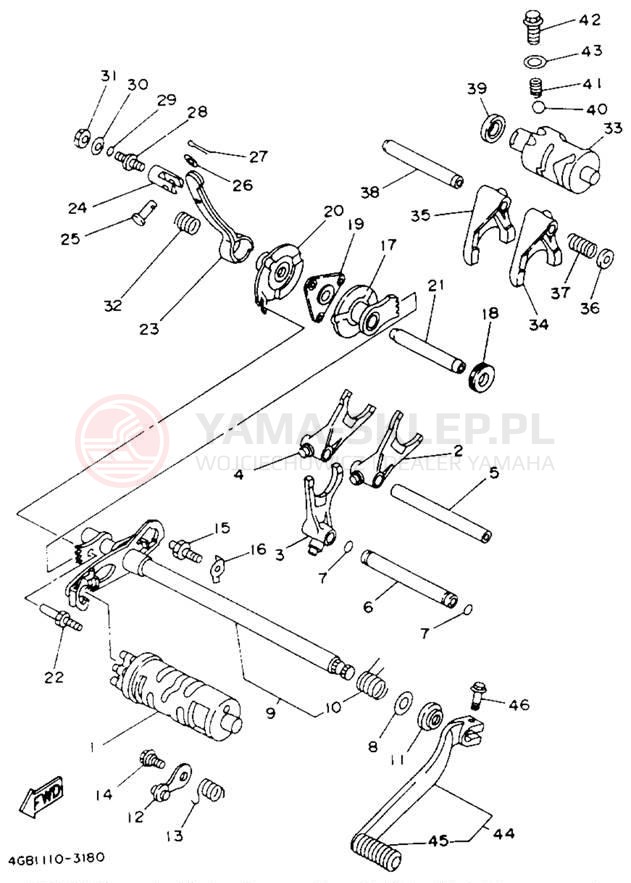 Schemat "Wodziki, automat" do Yamaha KODIAK 4WD YFM400FWE_
