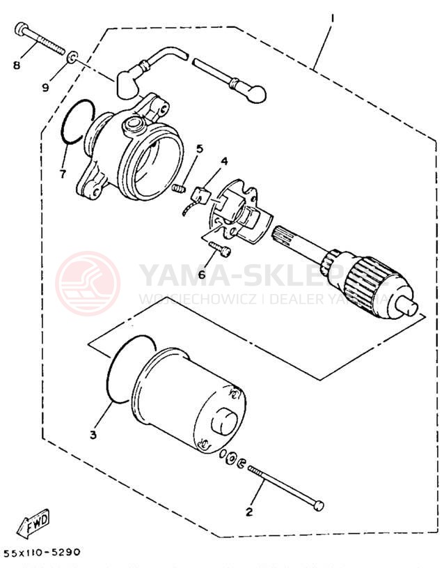 Schemat "rozrusznik" do Yamaha BADGER YFM80N