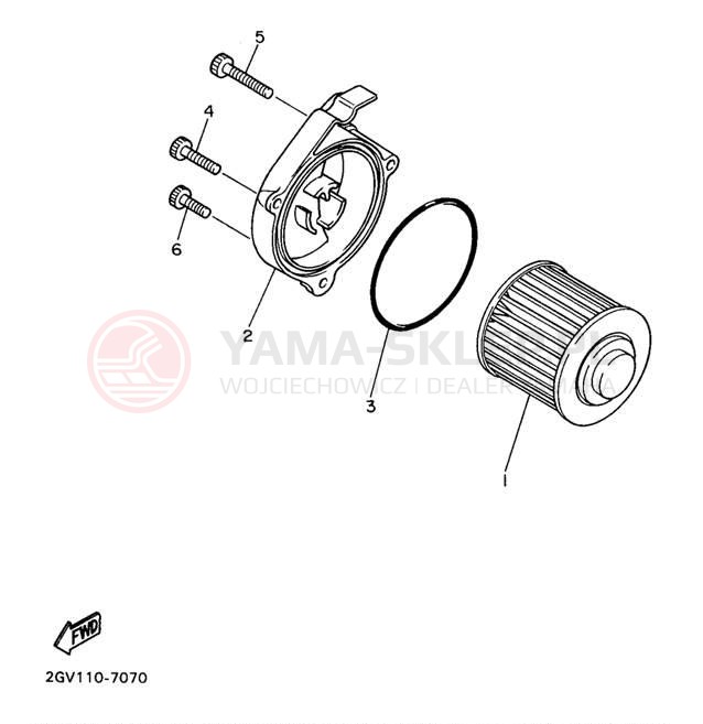 Schemat "Filtr oleju" do Yamaha VIRAGO 535 XV535K/XV535KC