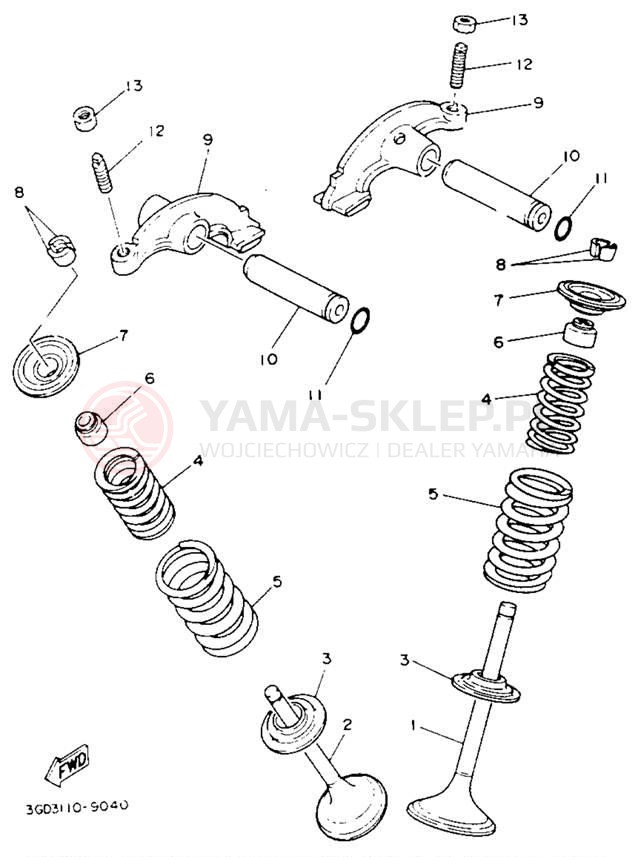 Schemat "zawory" do Yamaha KODIAK 4WD YFM400FWE_