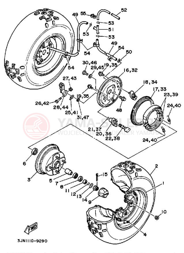 Schemat "Koło przód" do Yamaha YFU1W