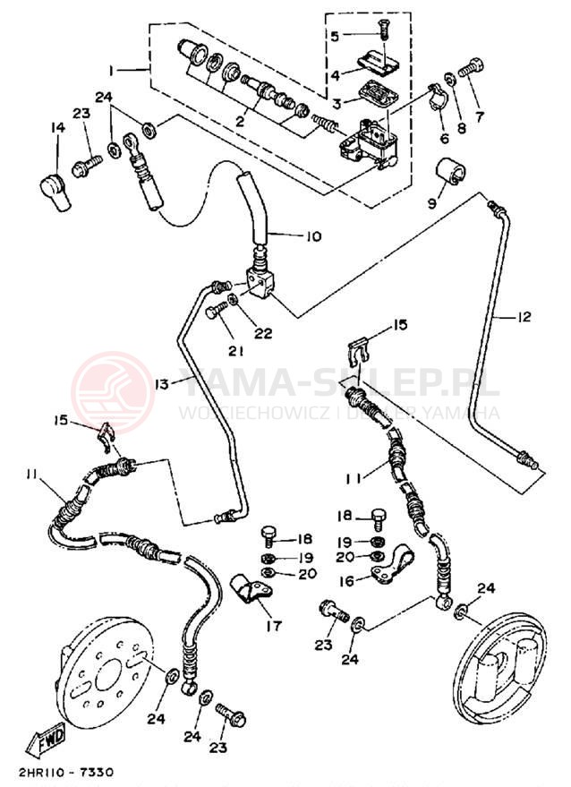 Schemat "Pompa hamulcowa przednia" do Yamaha BIG BEAR 4WD YFM350FWU