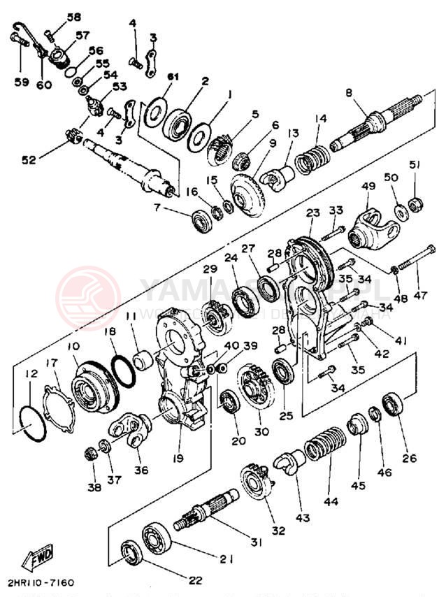 Schemat "Przeniesienie napędu" do Yamaha BIG BEAR 4WD YFM350FWT