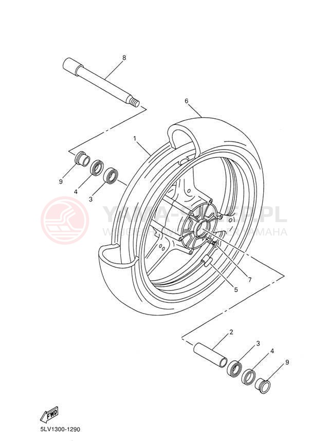 Schemat "Koło przód" do Yamaha FZ1 FZS1000P/FZS1000PC