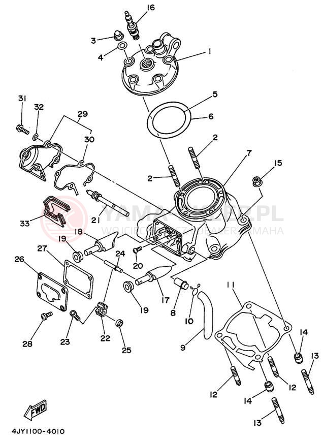 Schemat "głowica" do Yamaha YZ125F1