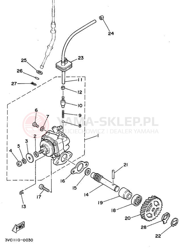 Schemat "Pompa olejowa" do Yamaha RT180D