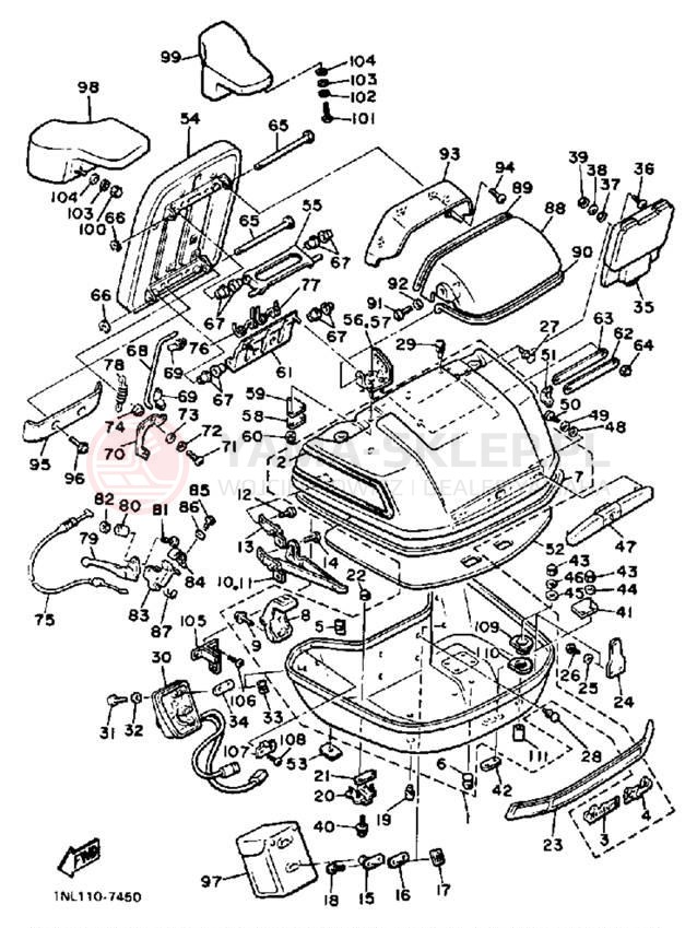 Schemat "schowek" do Yamaha XVZ13DSC/XVZ13DS