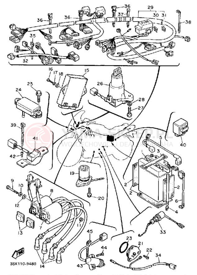 Schemat "układ elektryczny" do Yamaha FJ1200A/FJ1200AC