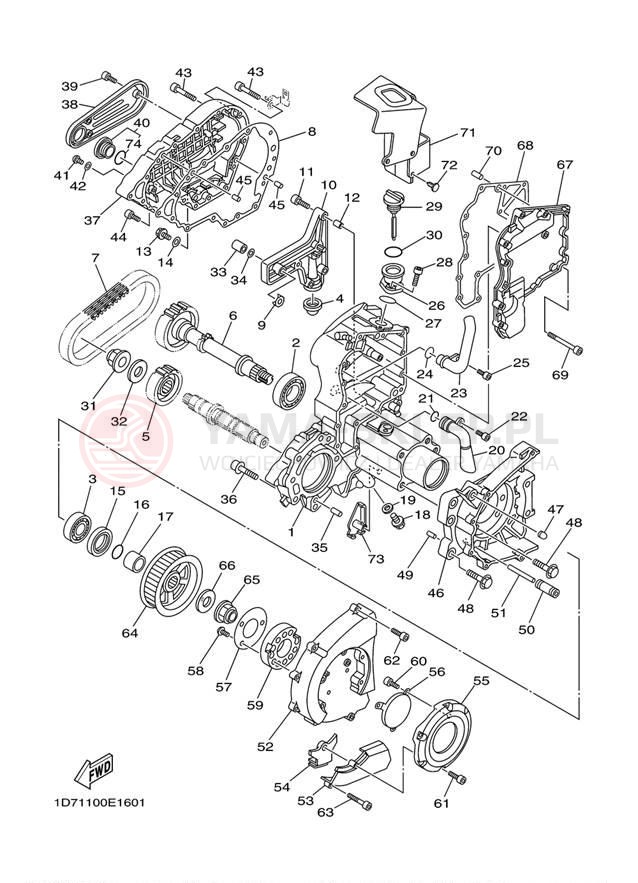Schemat "Przeniesienie napędu" do Yamaha STRATOLINER XV19CTYCS/XV19CTYS