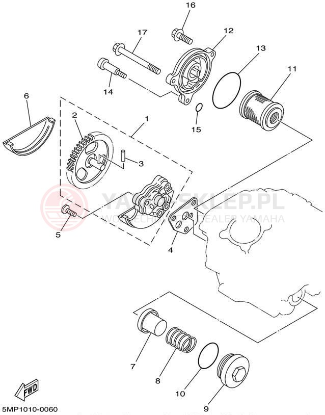 Schemat "Pompa olejowa" do Yamaha XT225 XT225N/XT225NC