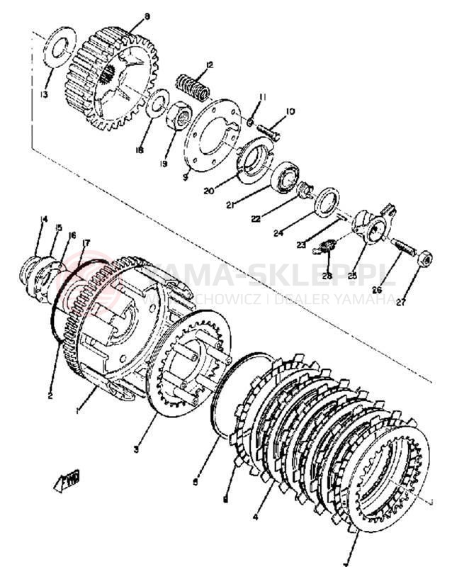 Schemat "sprzęgło" do Yamaha TD2