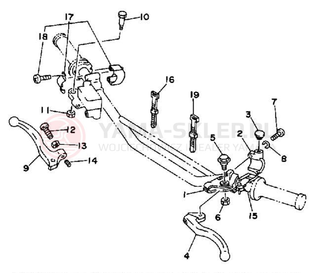 Schemat "Kierownica i osprzęt" do Yamaha WR200RD