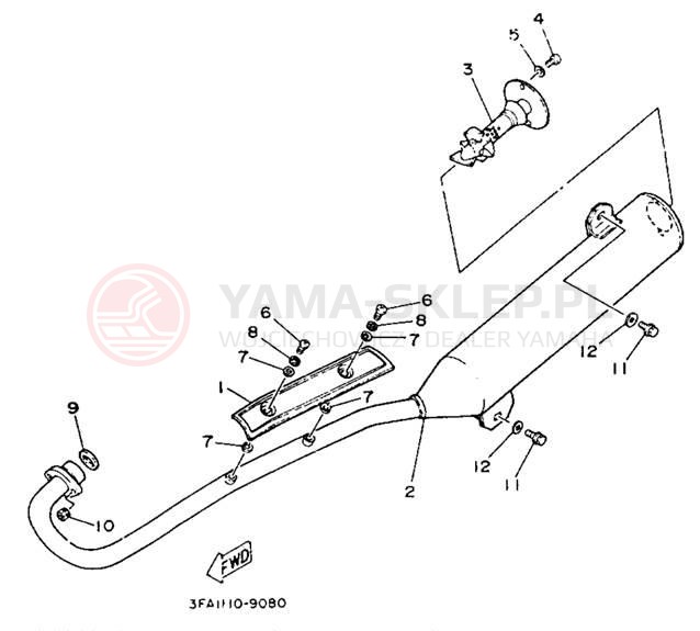 Schemat "Wydech końcowy" do Yamaha BREEZE YFA1E