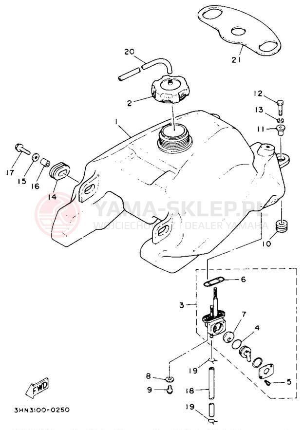 Schemat "zbiornik paliwa" do Yamaha KODIAK 4WD YFM400FWE_