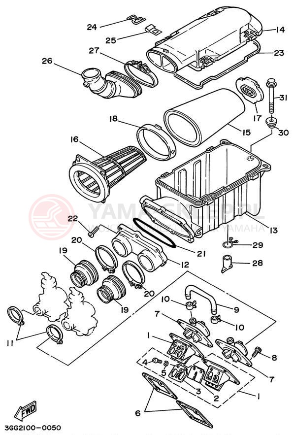 Schemat "Wtrysk paliwa" do Yamaha BANSHEE YFZ350L