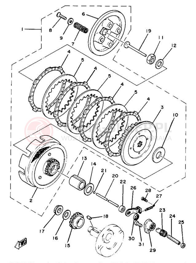 Schemat "sprzęgło" do Yamaha YZ80H