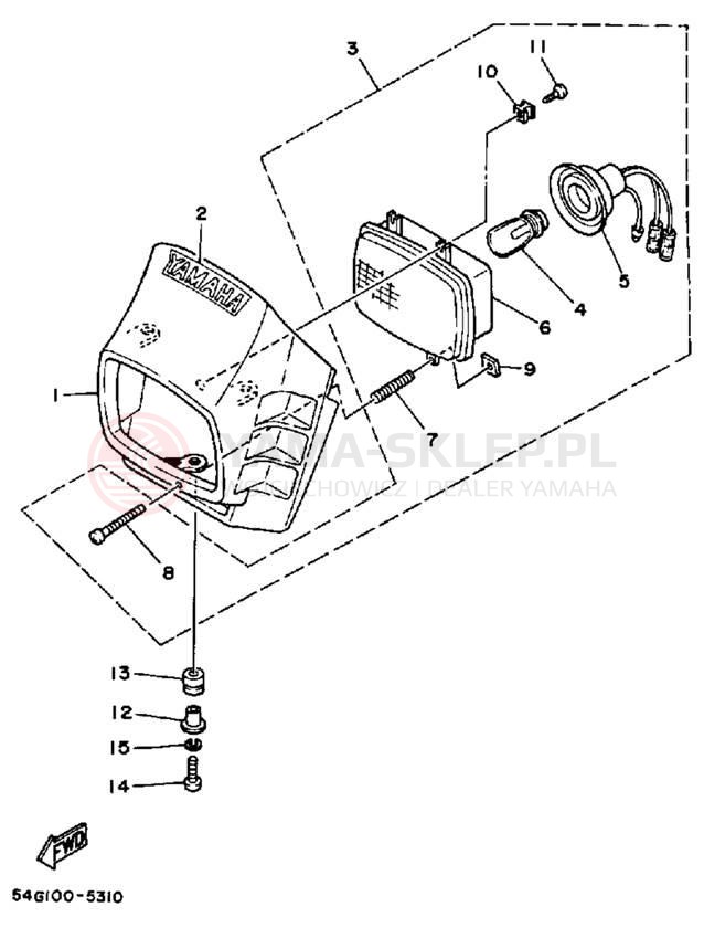 Schemat "Lampa przód" do Yamaha BIG WHEEL ELEC START BW200EU