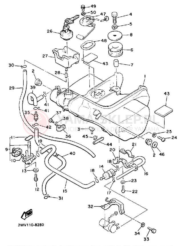 Schemat "zbiornik paliwa" do Yamaha XVZ13U/XVZ13UC