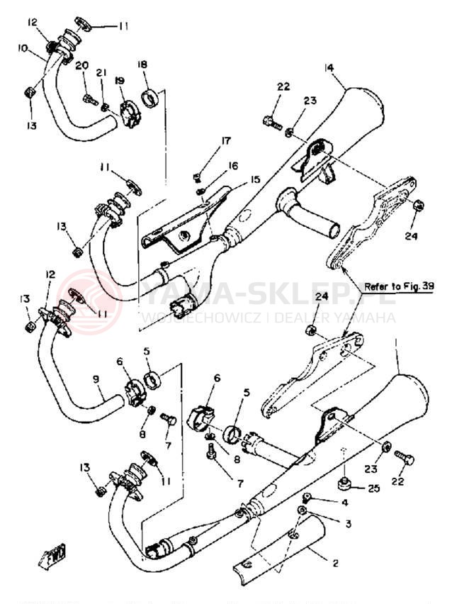 Schemat "Wydech końcowy" do Yamaha XS1100SG
