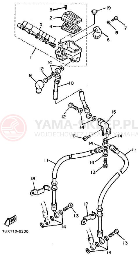Schemat "Pompa hamulcowa przednia" do Yamaha FJ1200T/FJ1200TC