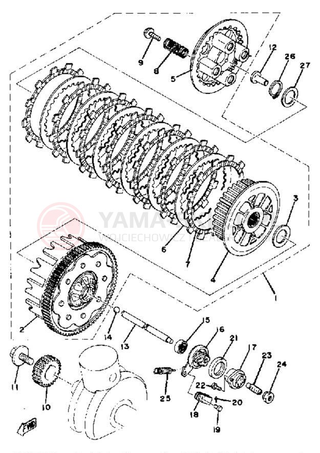 Schemat "sprzęgło" do Yamaha XS400G