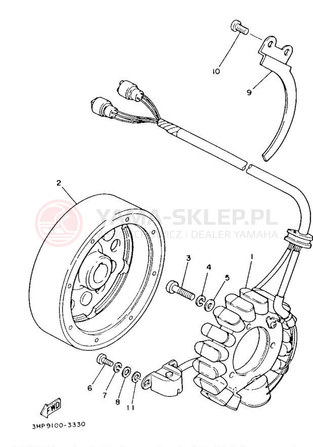 Schemat "prądnica" do Yamaha BIG BEAR 4WD YFM350FWB