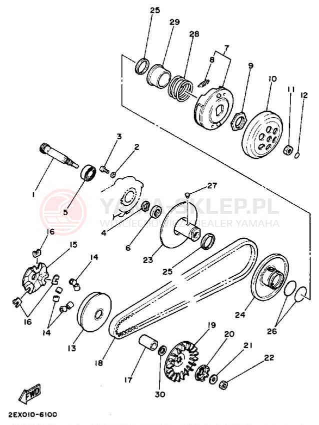 Schemat "sprzęgło" do Yamaha JOG CG50W