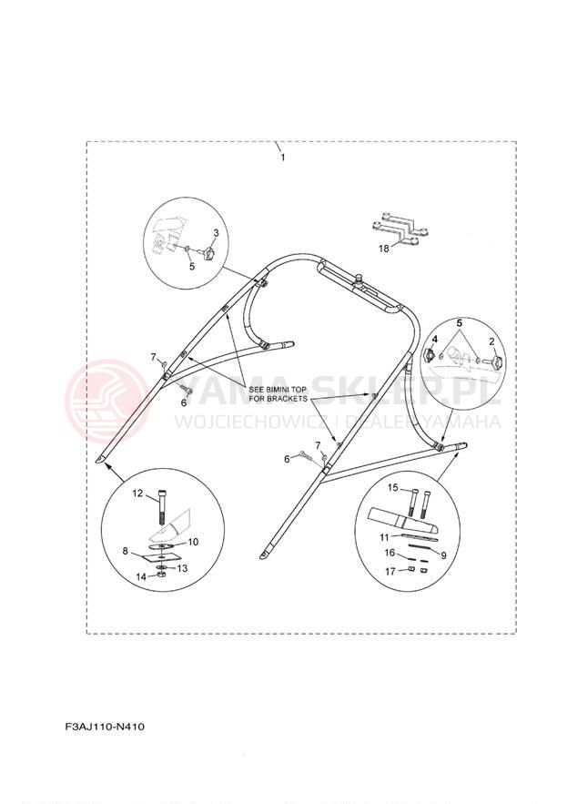 Schemat "WAKEBOARD TOWER" do Yamaha AR192 RM1800BN/RM1800AN