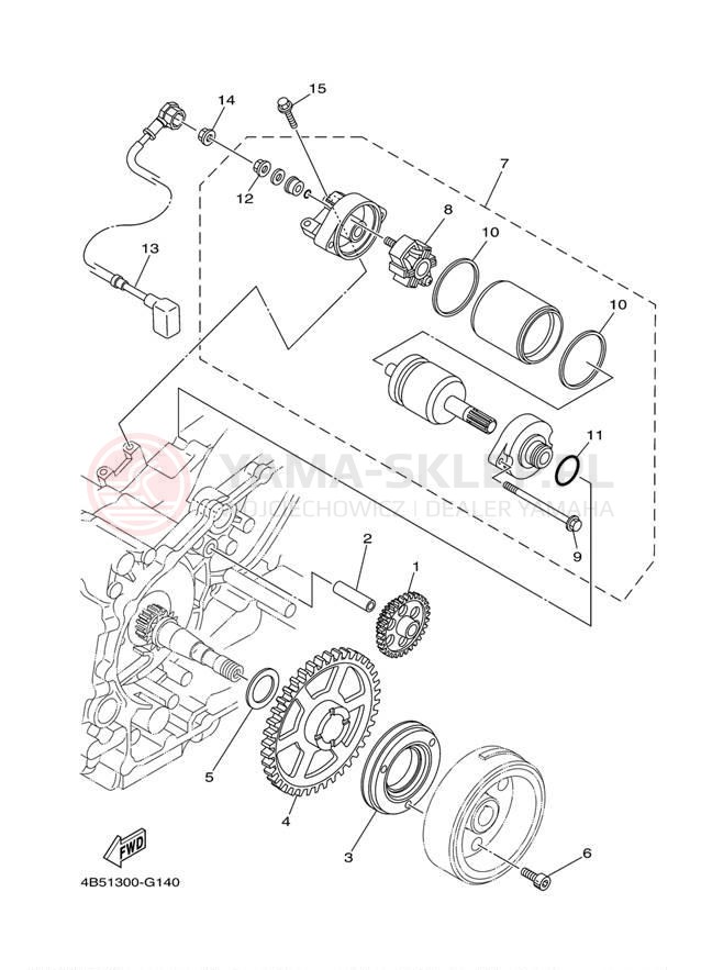 Schemat "rozrusznik" do Yamaha TMAX XP500AB
