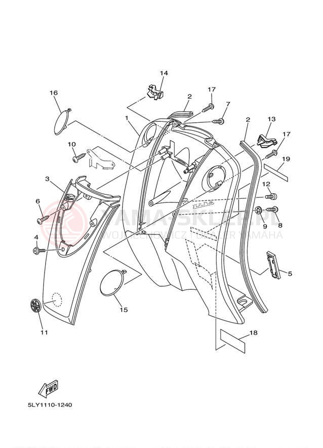 Schemat "Nadwozie przód" do Yamaha VINO YJ50RP