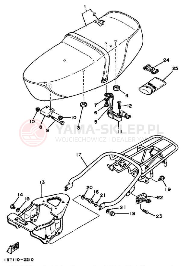 Schemat "Siedzenie - stelaż" do Yamaha CV80L