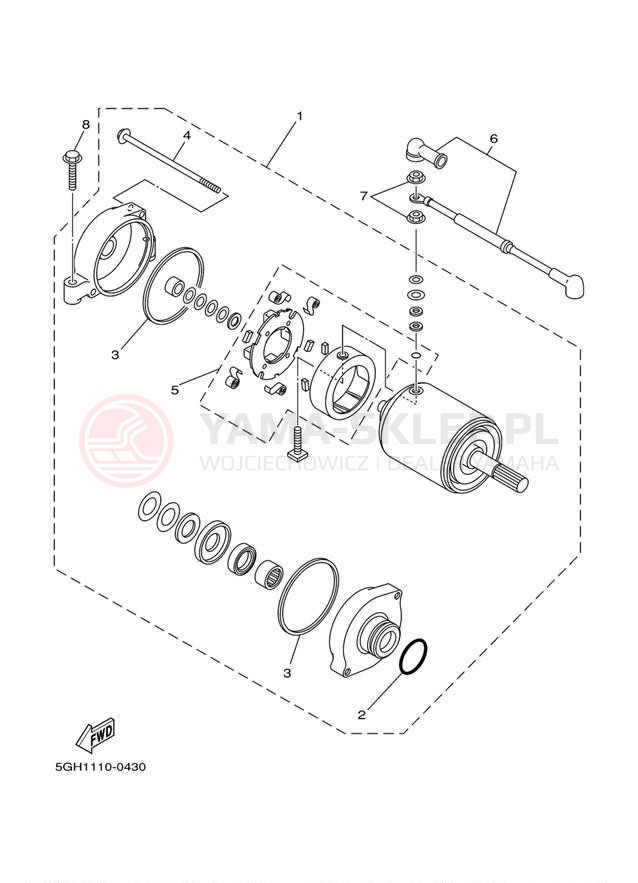 Schemat "rozrusznik" do Yamaha KODIAK 2WD YFM400AN