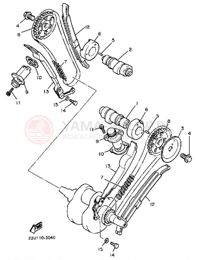 Schemat "Rozrząd - łańcuszek" do Yamaha VIRAGO 535 XV535U
