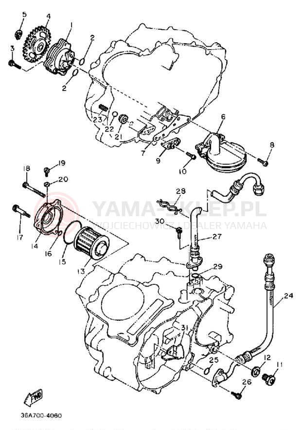 Schemat "Pompa olejowa" do Yamaha TT600S