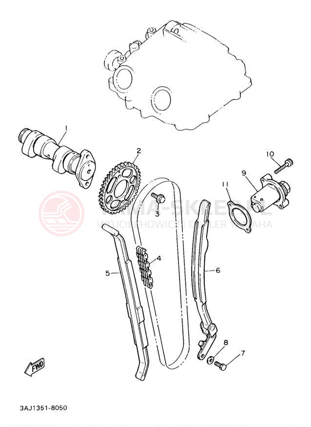 Schemat "Rozrząd - łańcuszek" do Yamaha XT600EEC/XT600EE