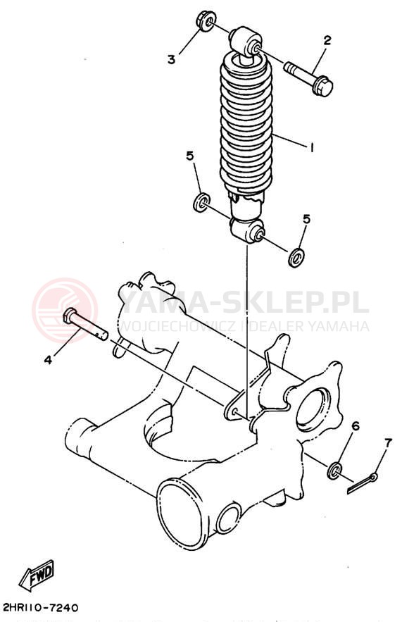 Schemat "zawieszenie tył" do Yamaha KODIAK 4WD YFM400FWF