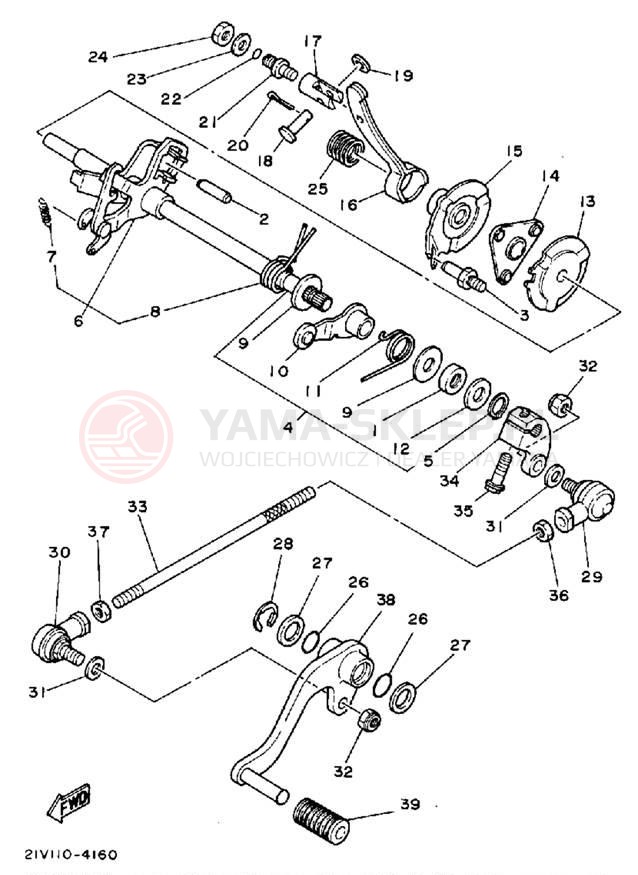 Schemat "Dźwignia zmiany biegów" do Yamaha YTM200L YTM200K