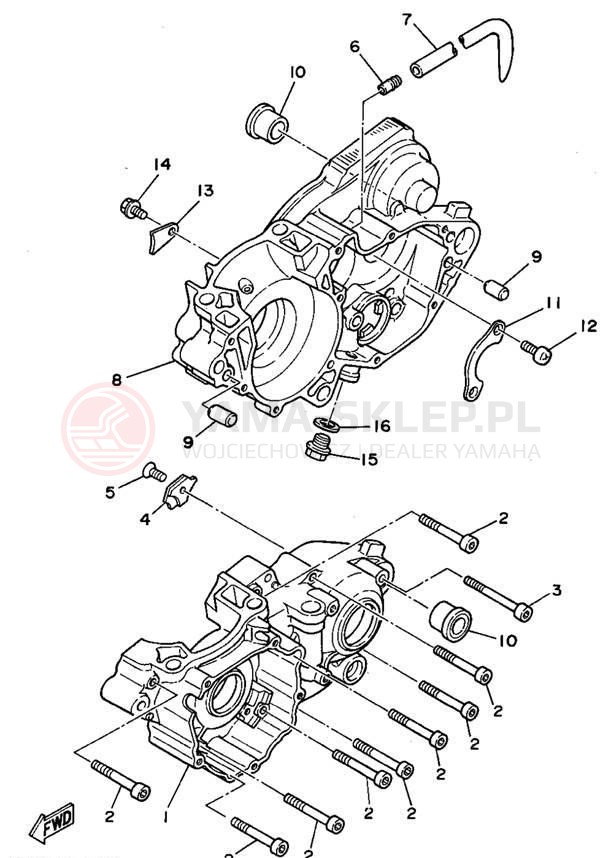 Schemat "Obudowa silnika" do Yamaha WR250ZF