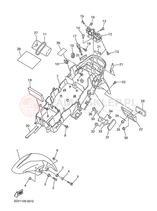 Schemat "błotnik" do Yamaha R6 YZFR6M/YZFR6MC