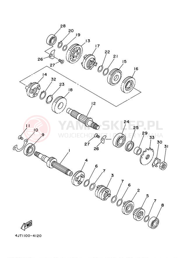 Schemat "Skrzynia biegów " do Yamaha TZ125M