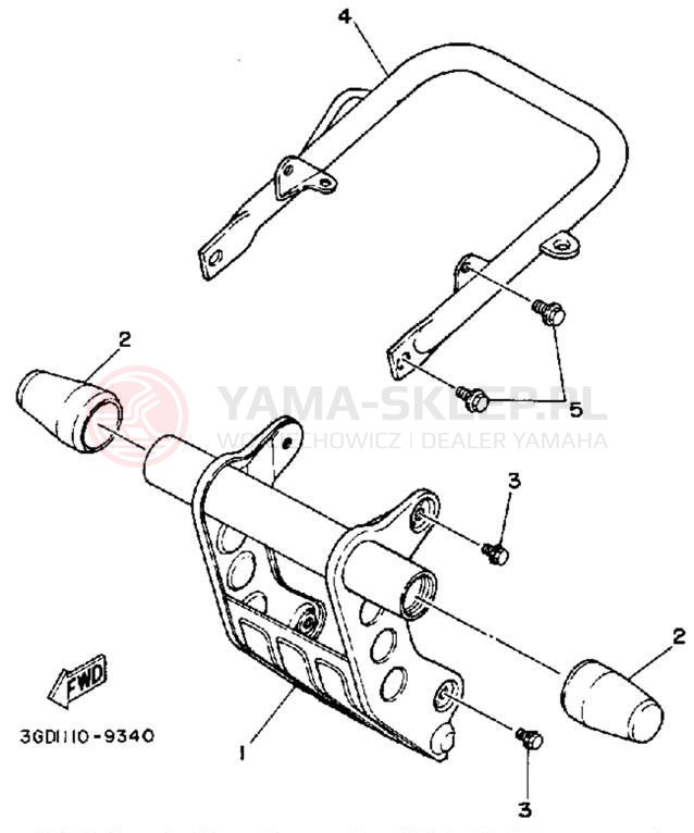 Schemat "osłona / stelaż" do Yamaha WARRIOR YFM350XD_M