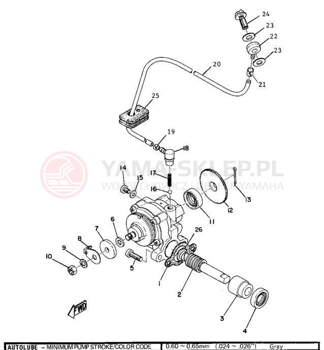 Schemat "Pompa olejowa" do Yamaha MX250/MX360