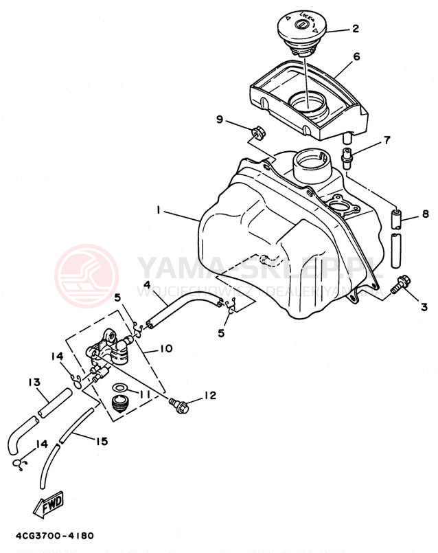 Schemat "zbiornik paliwa" do Yamaha JOG CY50H