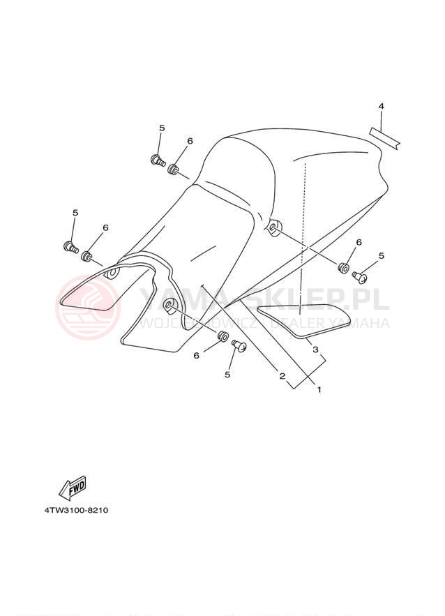 Schemat "siedzenie" do Yamaha TZ250 TZ250M