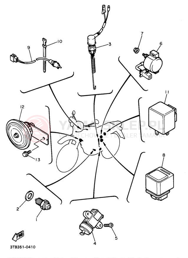 Schemat "układ elektryczny" do Yamaha XT600EBC/XT600EB