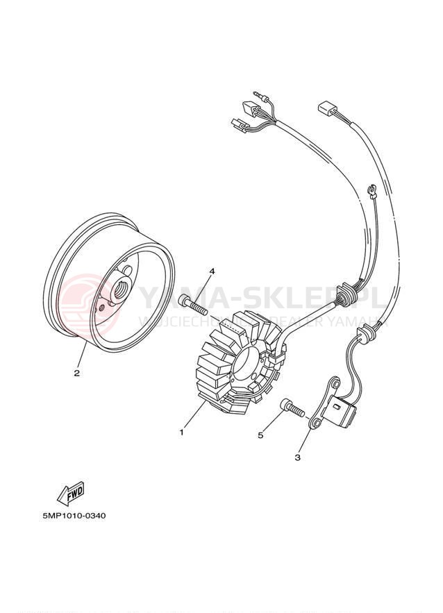 Schemat "prądnica" do Yamaha XT225 XT225TC/XT225T