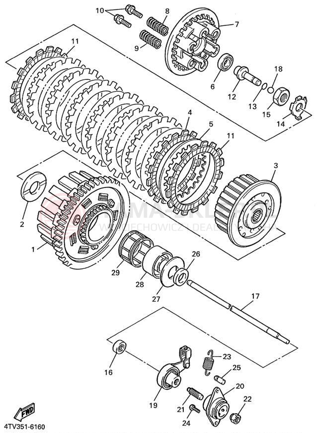 Schemat "sprzęgło" do Yamaha YZF600R YZF600RL/YZF600RLC