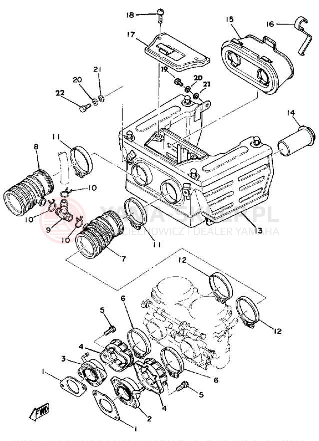 Schemat "Wtrysk paliwa" do Yamaha XS500 XS500E