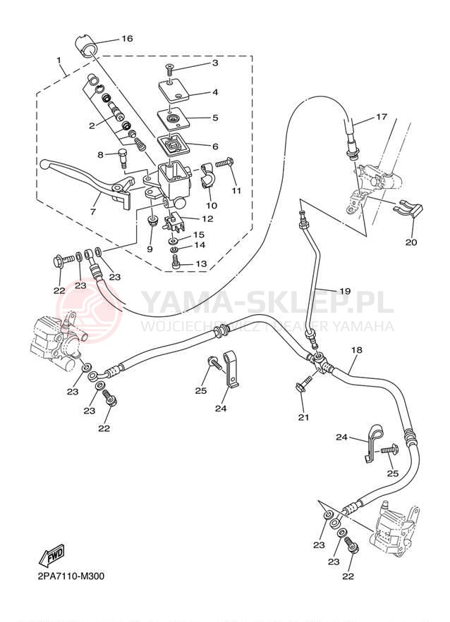 Schemat "Pompa hamulcowa przednia" do Yamaha RAPTOR 125 YFM125RDW/YFM125RDL